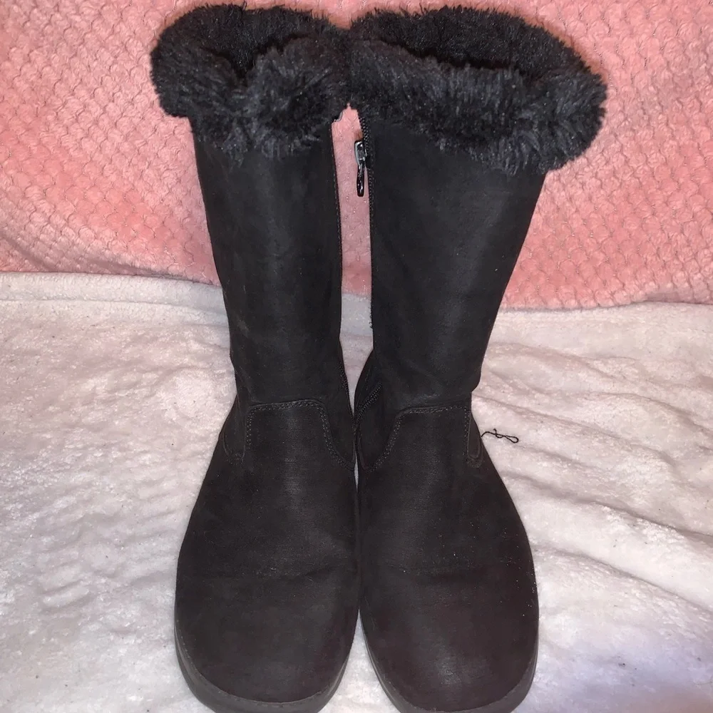 Cat and jack kids Kameryn black faux suede mid-calf boots